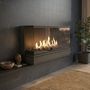 Safire Ai Emberglo Wallart Wall Mounted Gas Fireplace Flueless 1000mm 11kw Black